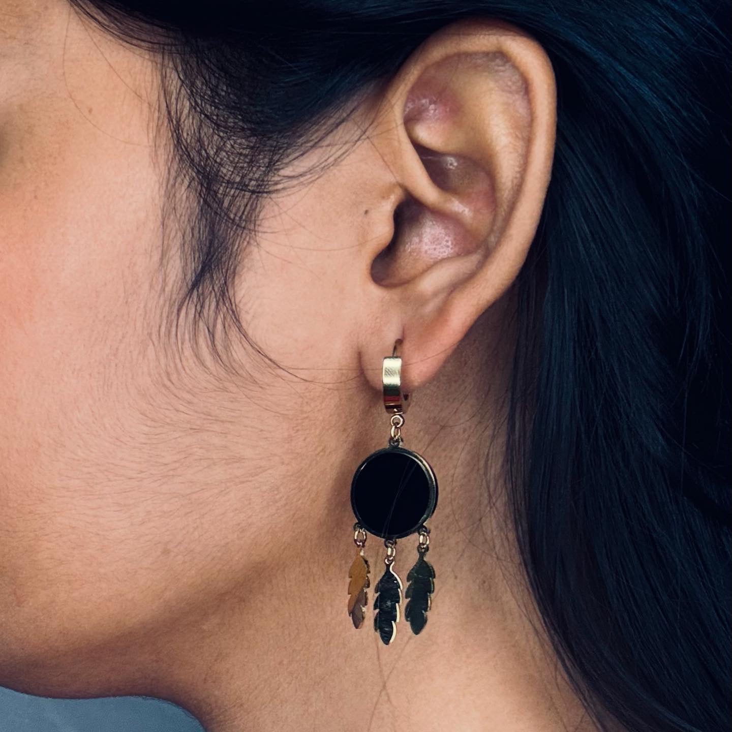 18k Gold tone Dreamcatcher Earrings