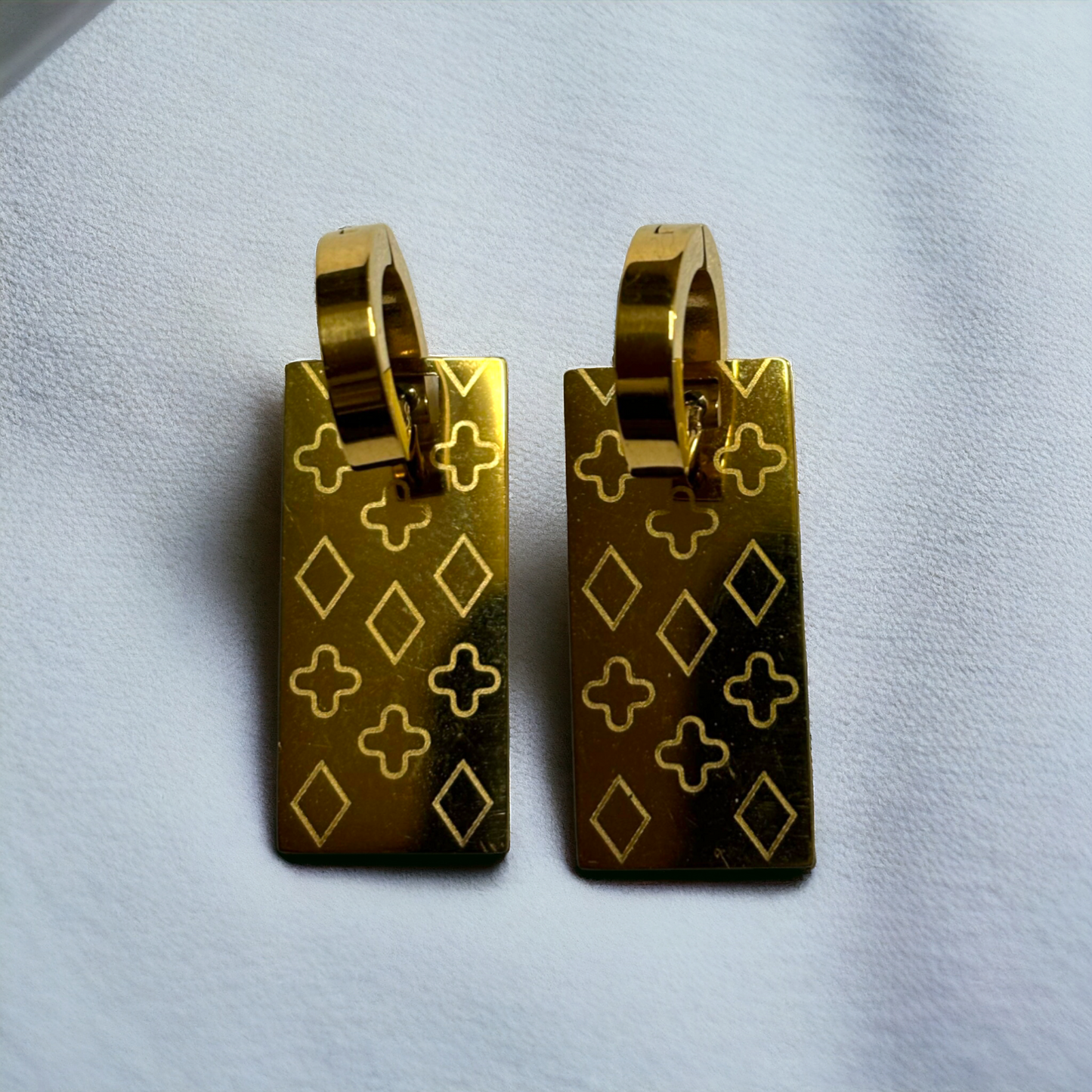 Geometric Gold-Tone Drop Earrings