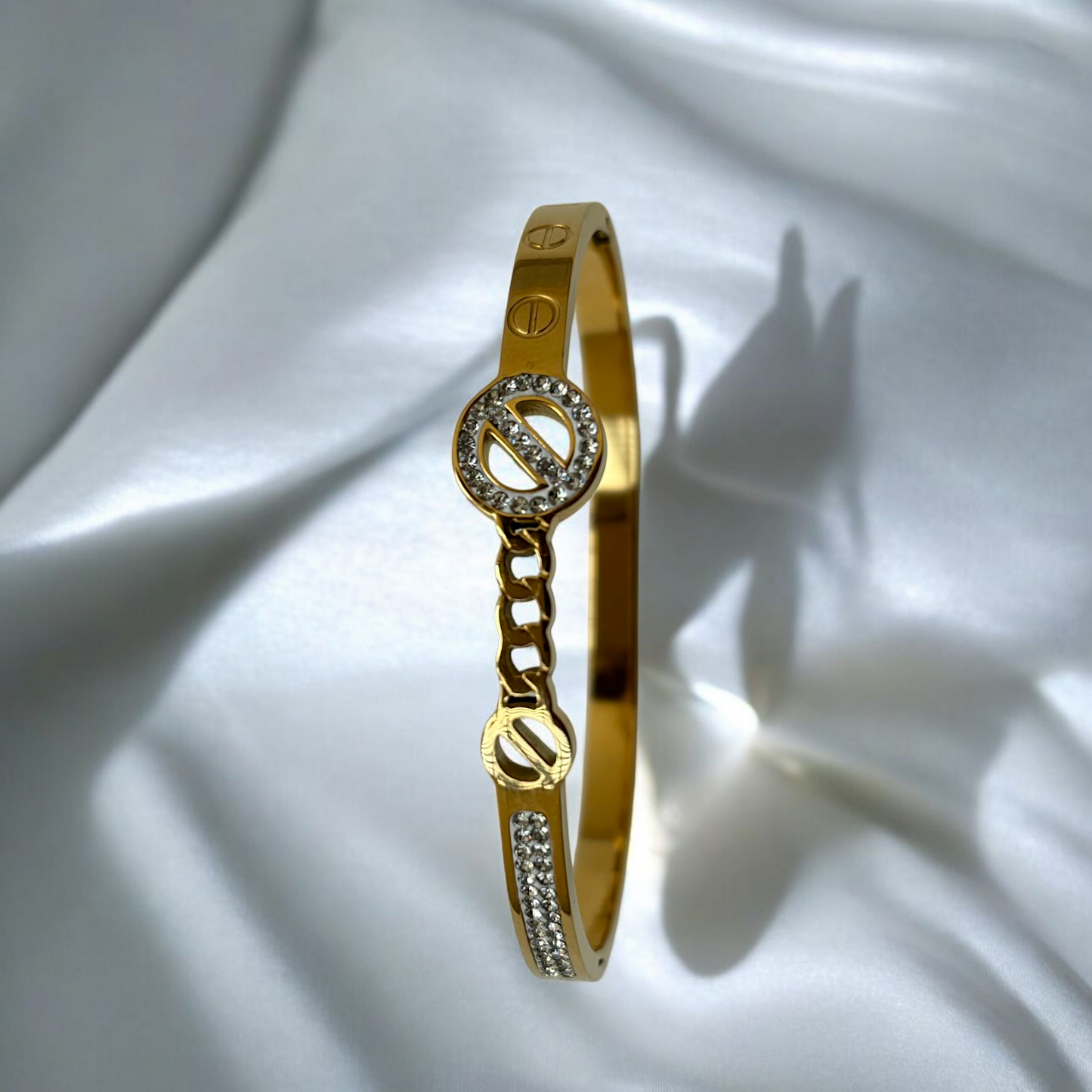 Sleek Gold Tone Bracelet