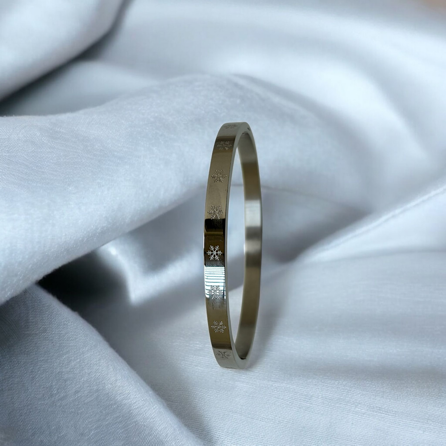 Stainless Steel Floral Cuff Bracelet