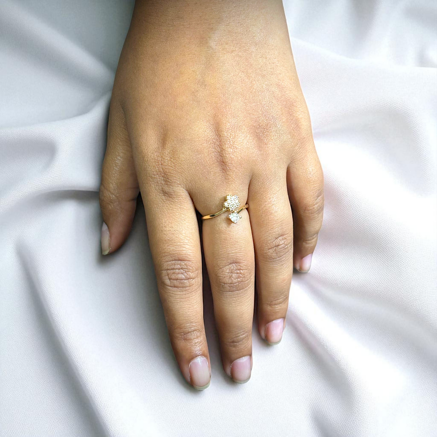 18K Gold tone Floral Ring