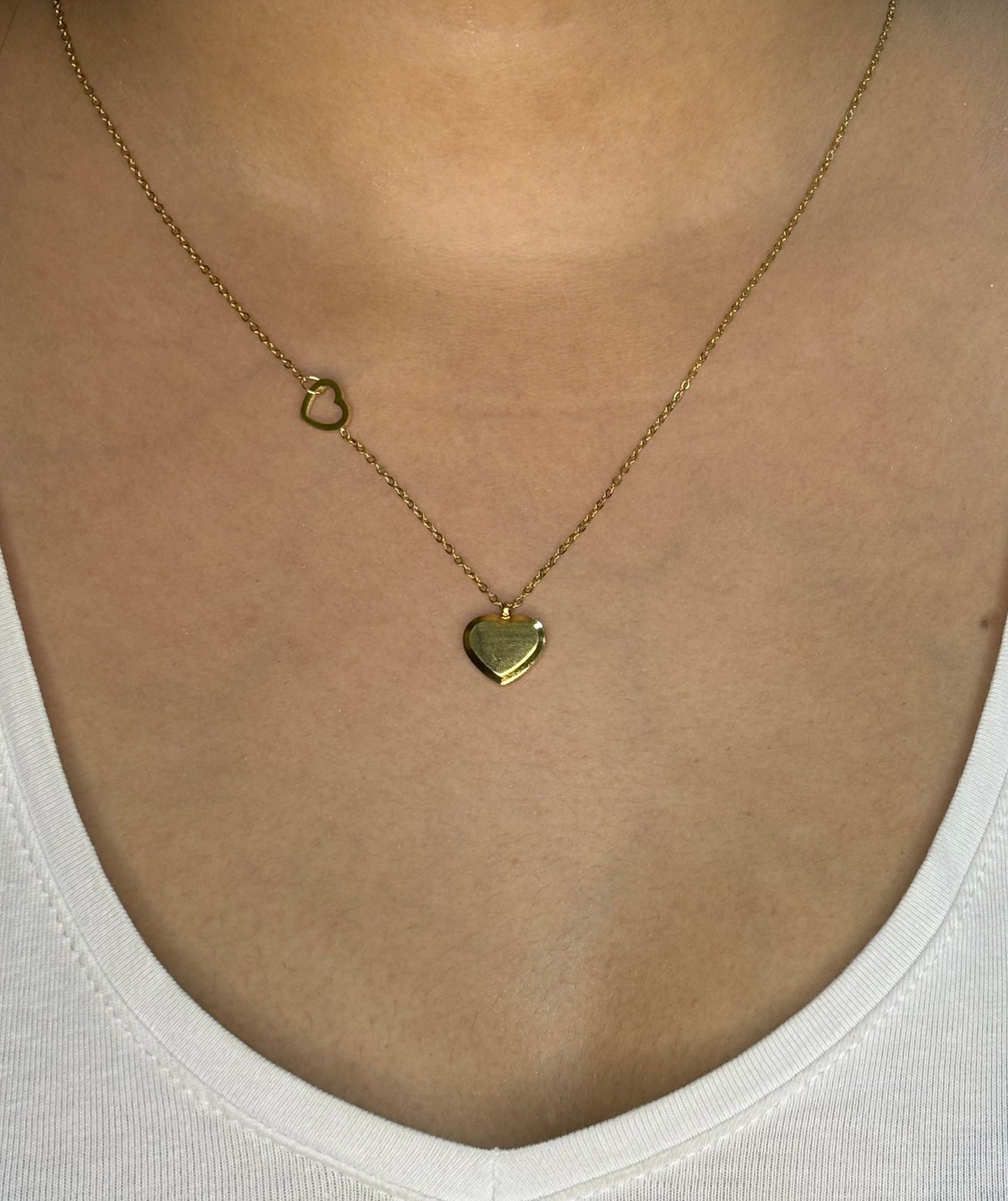 Scarlet Heart Dual Charm Necklace