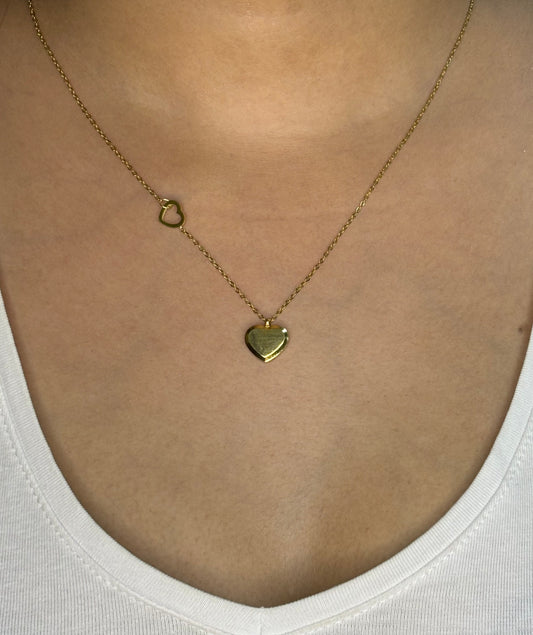Scarlet Heart Dual Charm Necklace