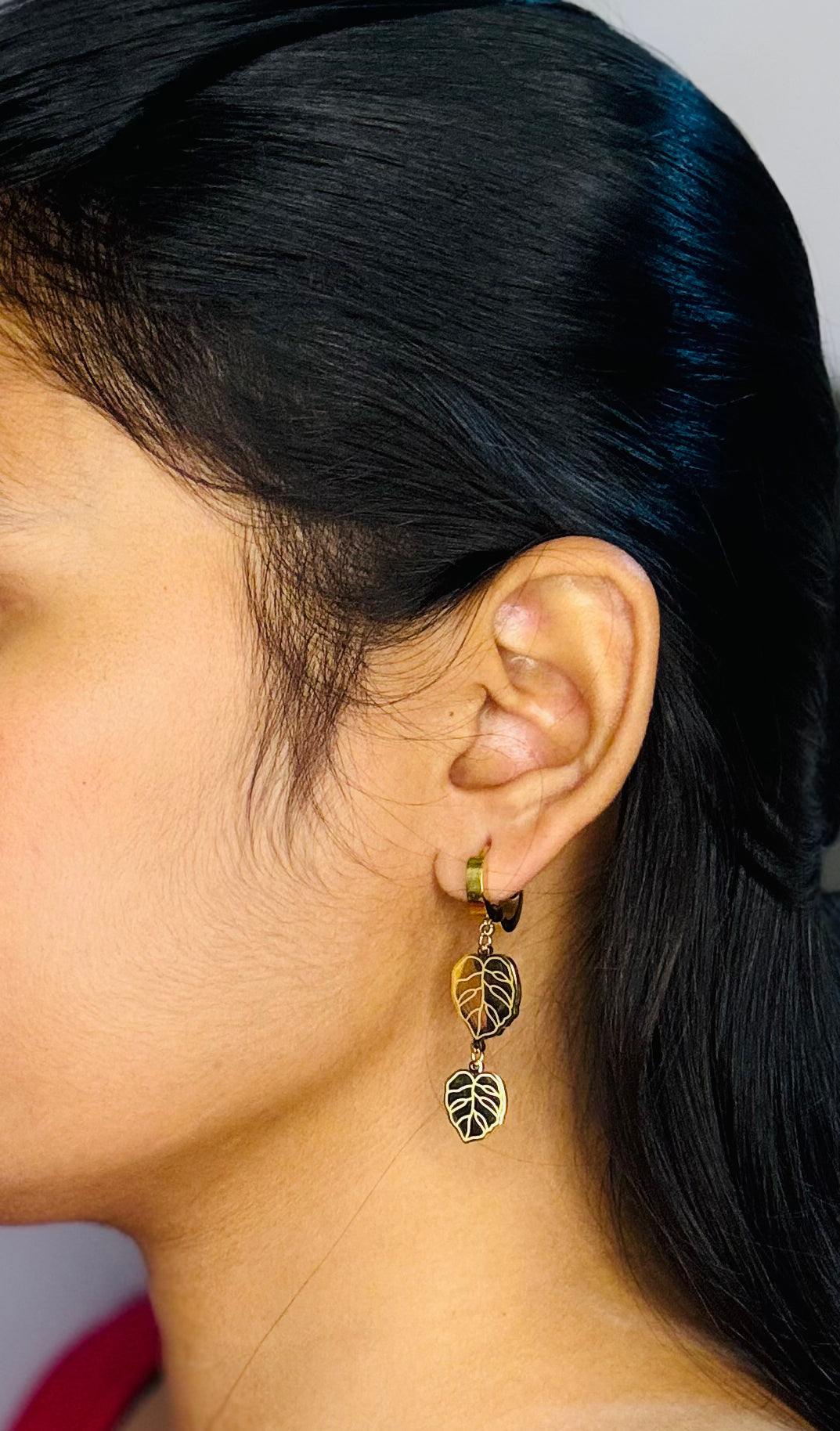 Gold Deaf Drop Earrings