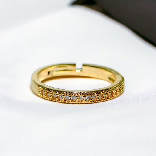 Classic elegance band ring- 18K Gold plated