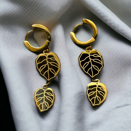 Gold Deaf Drop Earrings