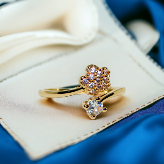 18K Gold tone Floral Ring
