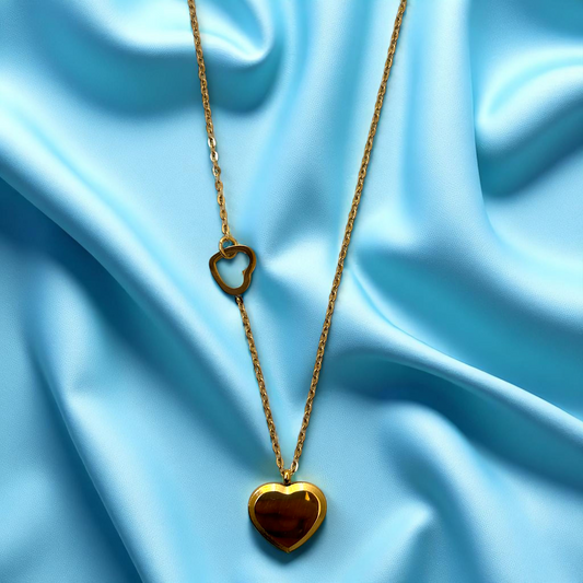 Scarlet Heart Dual Charm Necklace