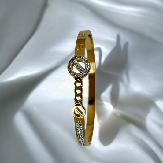 Sleek Gold Tone Bracelet
