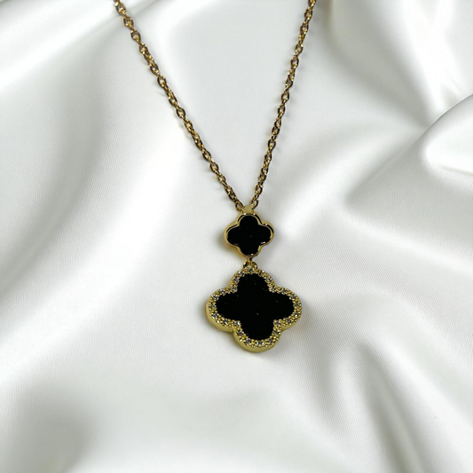 Midnight Clover Pendant Necklace