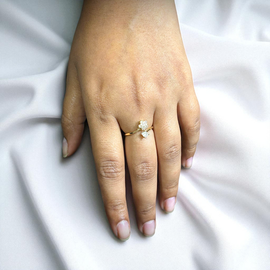 18K Gold tone Floral Ring